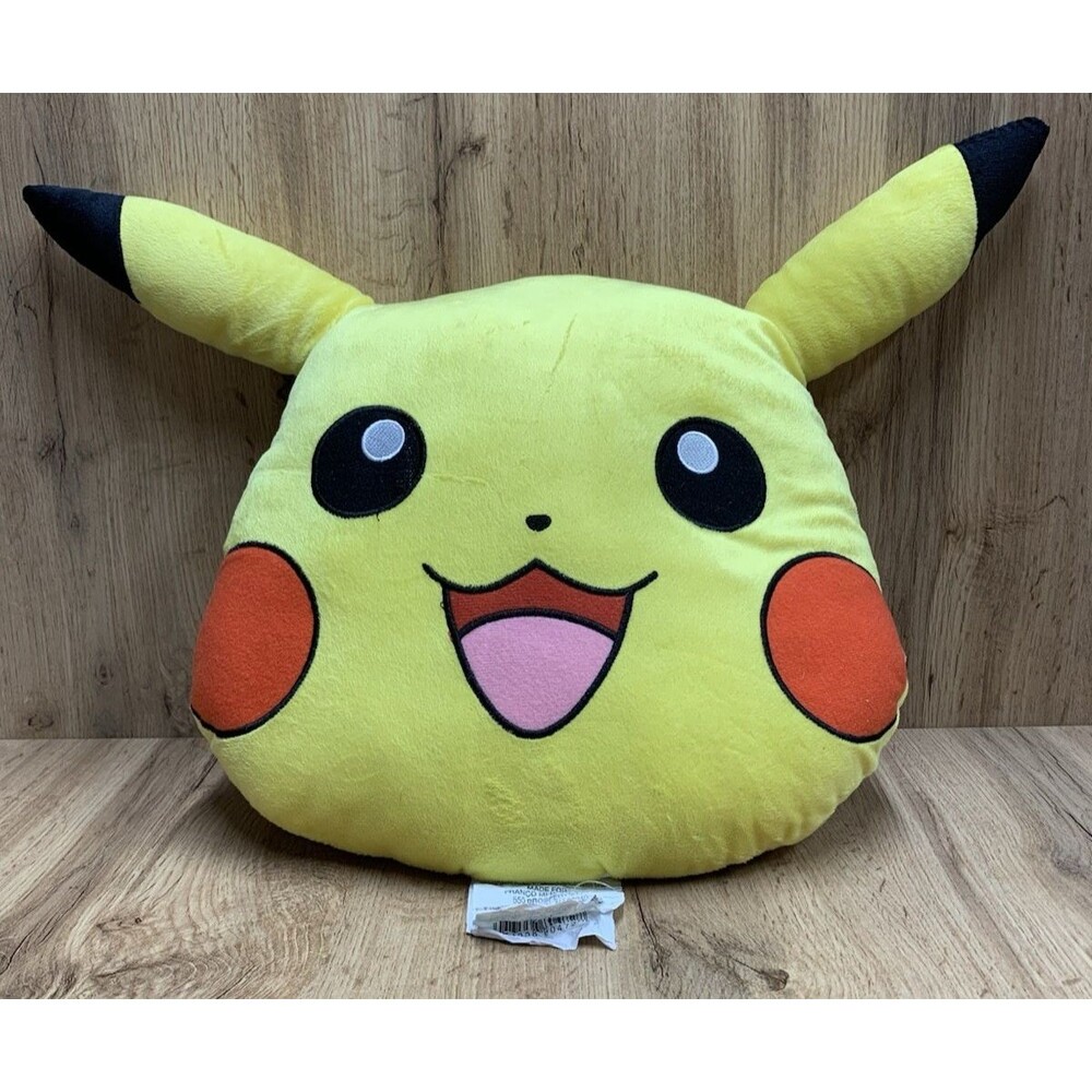 Pokemon Pikachu Face Plush Pillow 14" Franco Yellow Character Cushion 2022